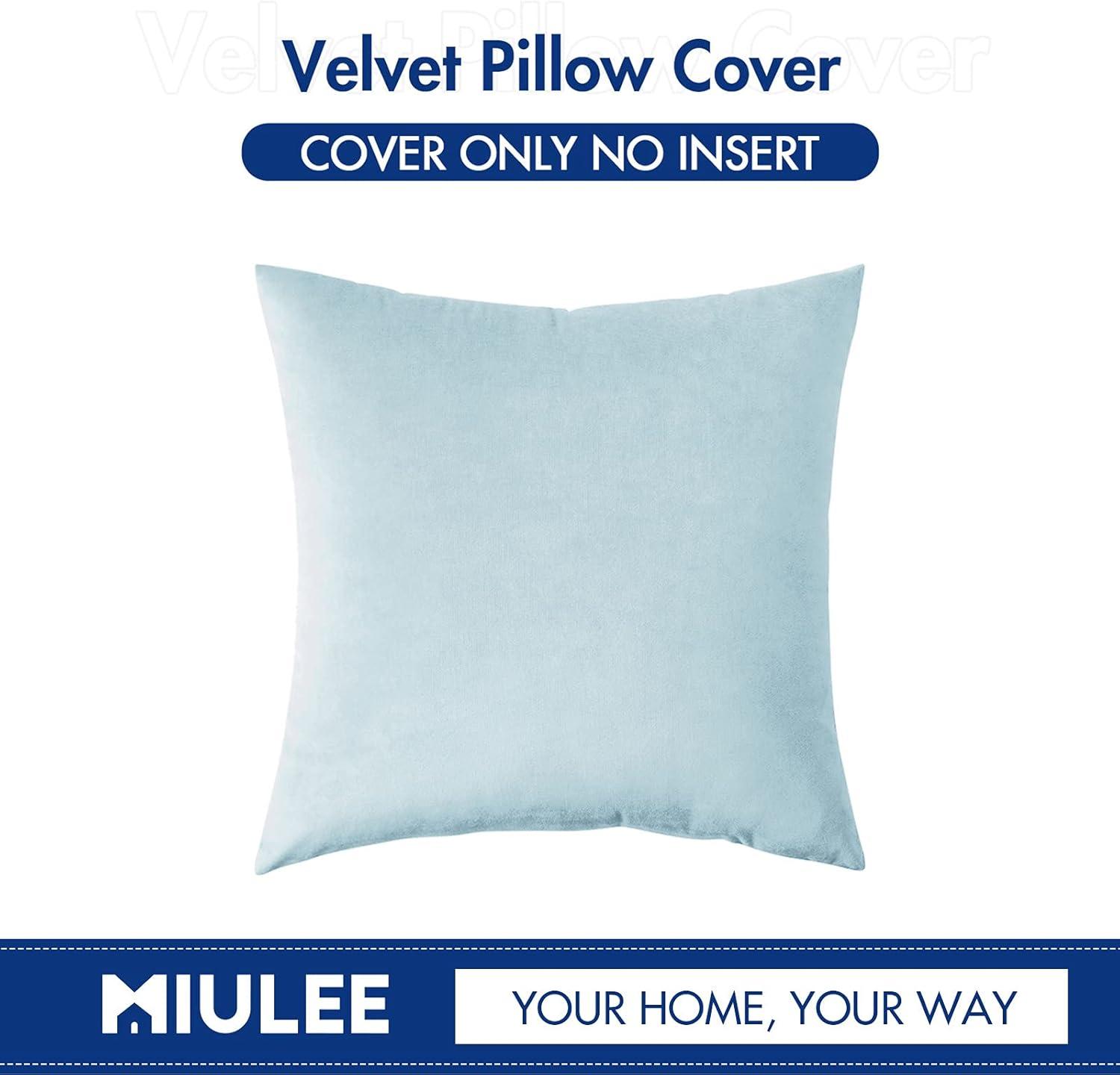 imageMIULEE Velvet Pillow Cover Soft Luxury Christmas Decorative Throw Pillow Cover Single Lumbar Rectangle Cushion Case Home Decor for Couch Sofa Bedroom12x20 Inch Wine RedBaby Blue