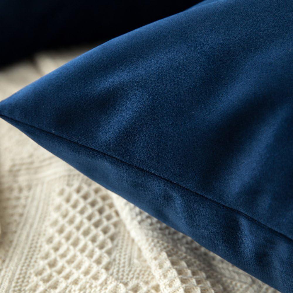 imageMIULEE Velvet Pillow Cover Soft Luxury Christmas Decorative Throw Pillow Cover Single Lumbar Rectangle Cushion Case Home Decor for Couch Sofa Bedroom12x20 Inch Wine RedDark Blue