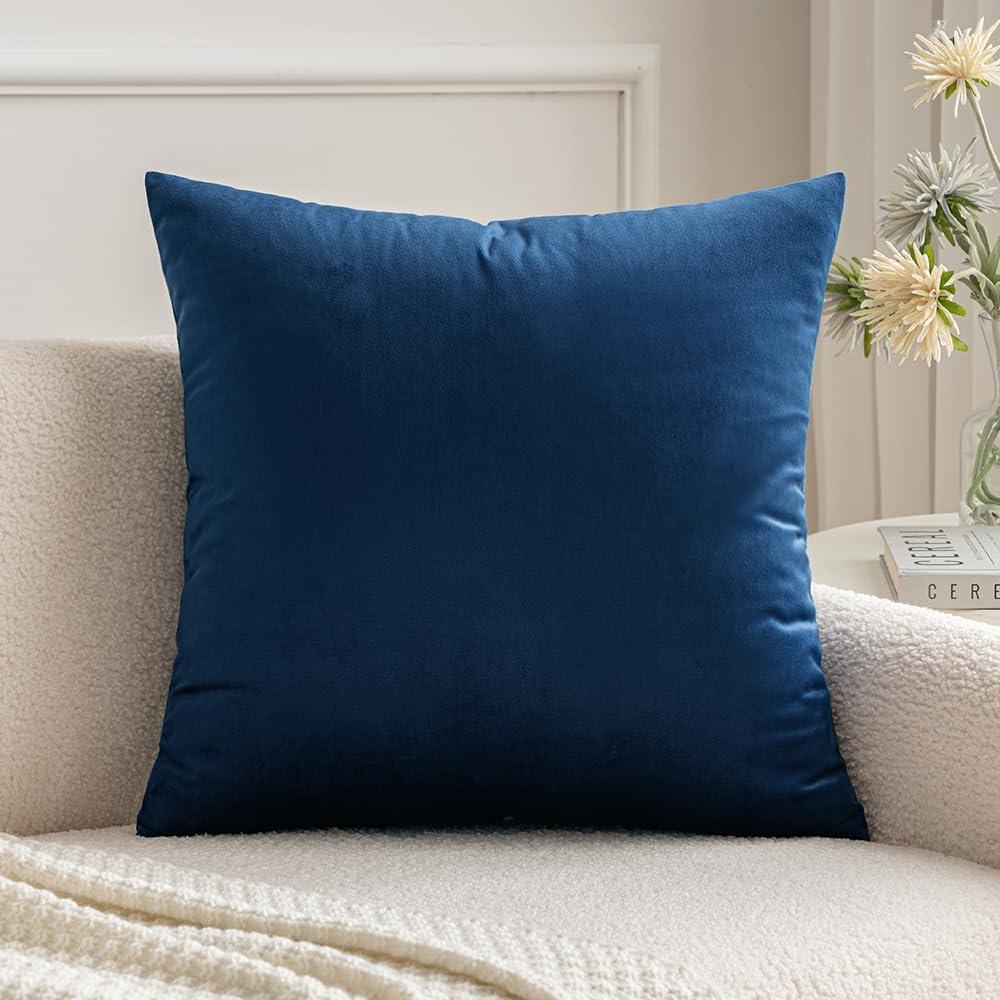 imageMIULEE Velvet Pillow Cover Soft Luxury Christmas Decorative Throw Pillow Cover Single Lumbar Rectangle Cushion Case Home Decor for Couch Sofa Bedroom12x20 Inch Wine RedDark Blue