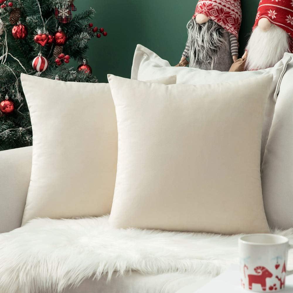 imageMIULEE Velvet Pillow Cover Soft Luxury Christmas Decorative Throw Pillow Cover Single Lumbar Rectangle Cushion Case Home Decor for Couch Sofa Bedroom12x20 Inch Wine RedCream White