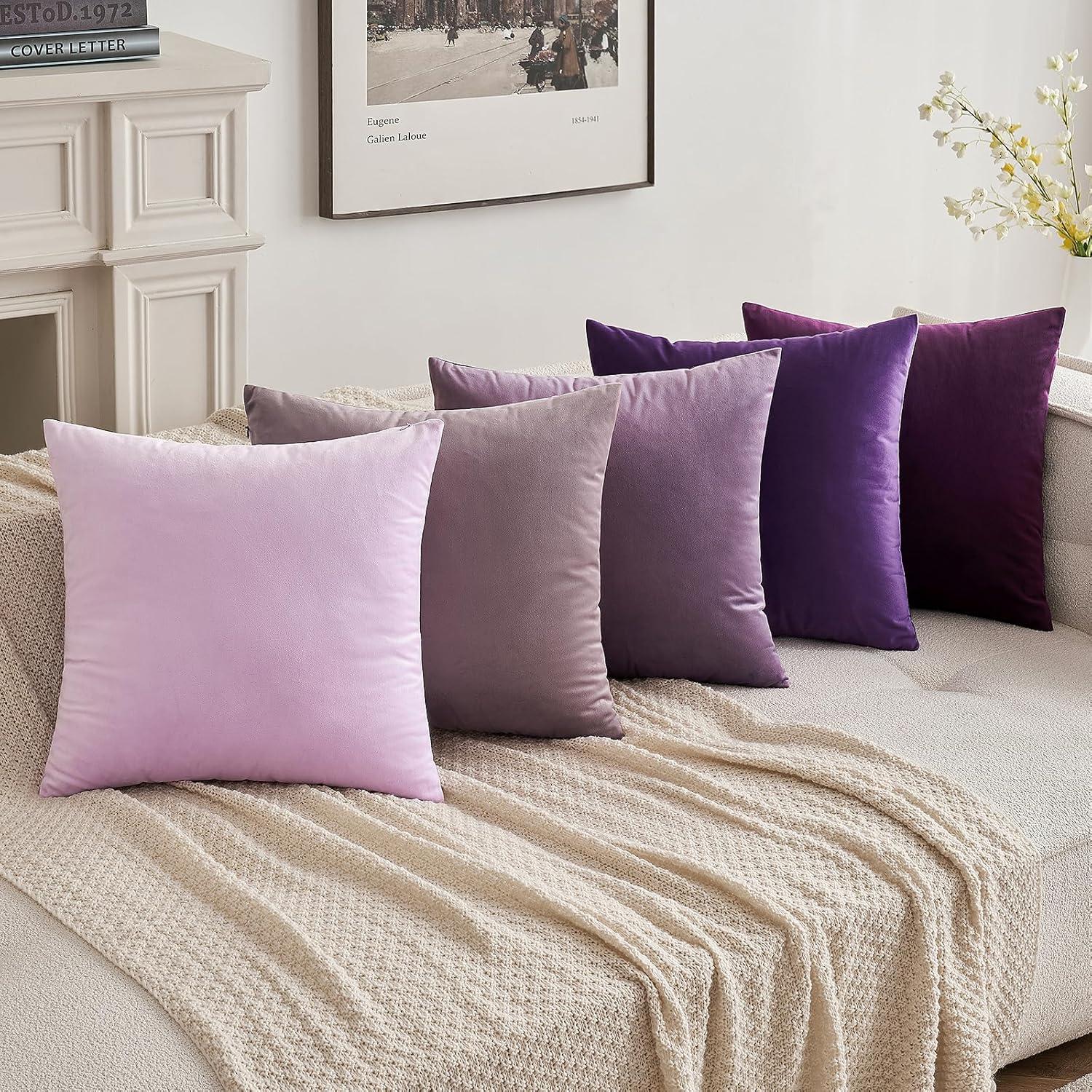 imageMIULEE Velvet Pillow Cover Soft Luxury Christmas Decorative Throw Pillow Cover Single Lumbar Rectangle Cushion Case Home Decor for Couch Sofa Bedroom12x20 Inch Wine RedEggplant Purple