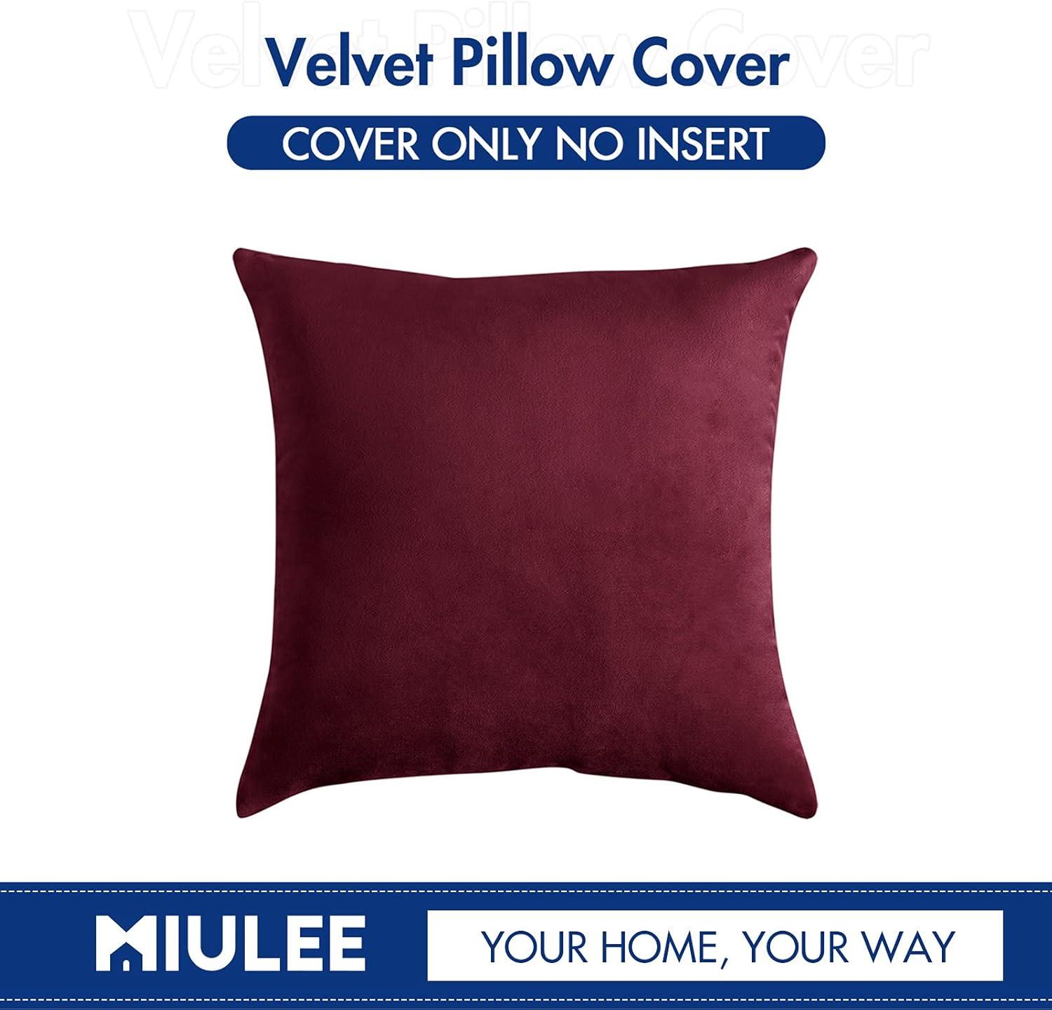 imageMIULEE Velvet Pillow Cover Soft Luxury Christmas Decorative Throw Pillow Cover Single Lumbar Rectangle Cushion Case Home Decor for Couch Sofa Bedroom12x20 Inch Wine RedWine Red