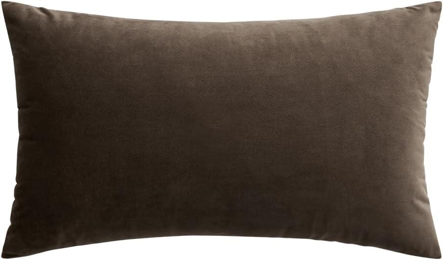 imageMIULEE Velvet Pillow Cover Soft Luxury Christmas Decorative Throw Pillow Cover Single Lumbar Rectangle Cushion Case Home Decor for Couch Sofa Bedroom12x20 Inch Wine RedDark Coffee
