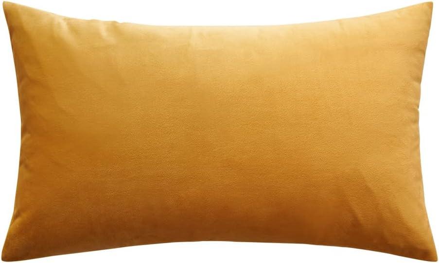 imageMIULEE Velvet Pillow Cover Soft Luxury Christmas Decorative Throw Pillow Cover Single Lumbar Rectangle Cushion Case Home Decor for Couch Sofa Bedroom12x20 Inch Wine RedGold