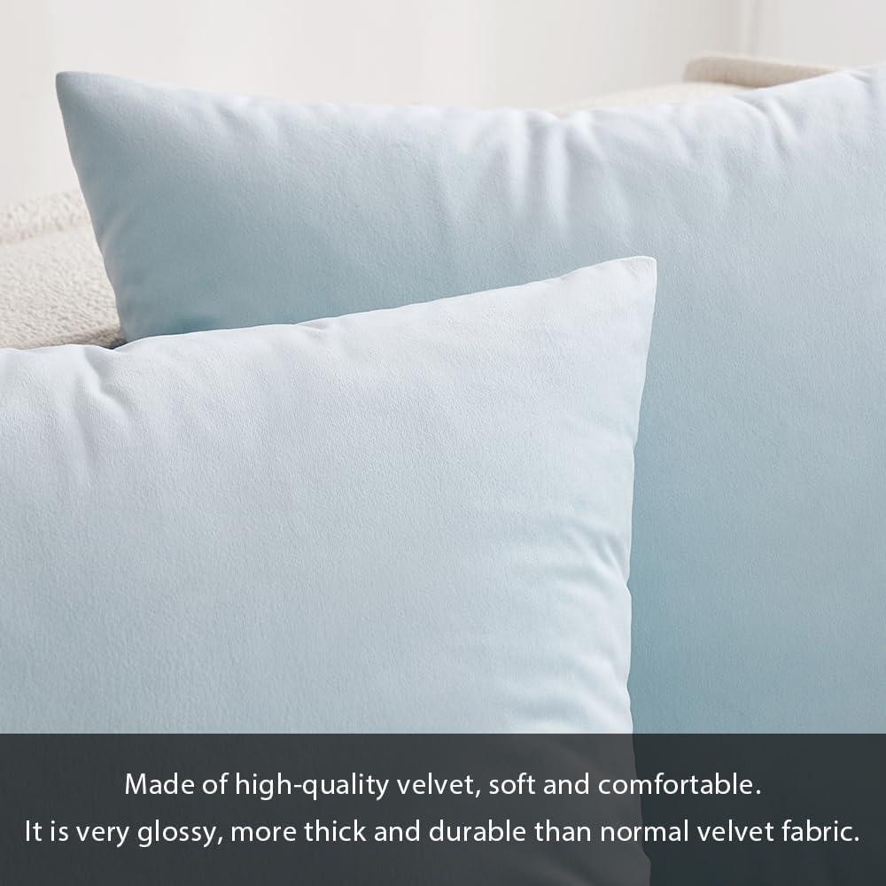 imageMIULEE Velvet Pillow Cover Soft Luxury Christmas Decorative Throw Pillow Cover Single Lumbar Rectangle Cushion Case Home Decor for Couch Sofa Bedroom12x20 Inch Wine RedBaby Blue