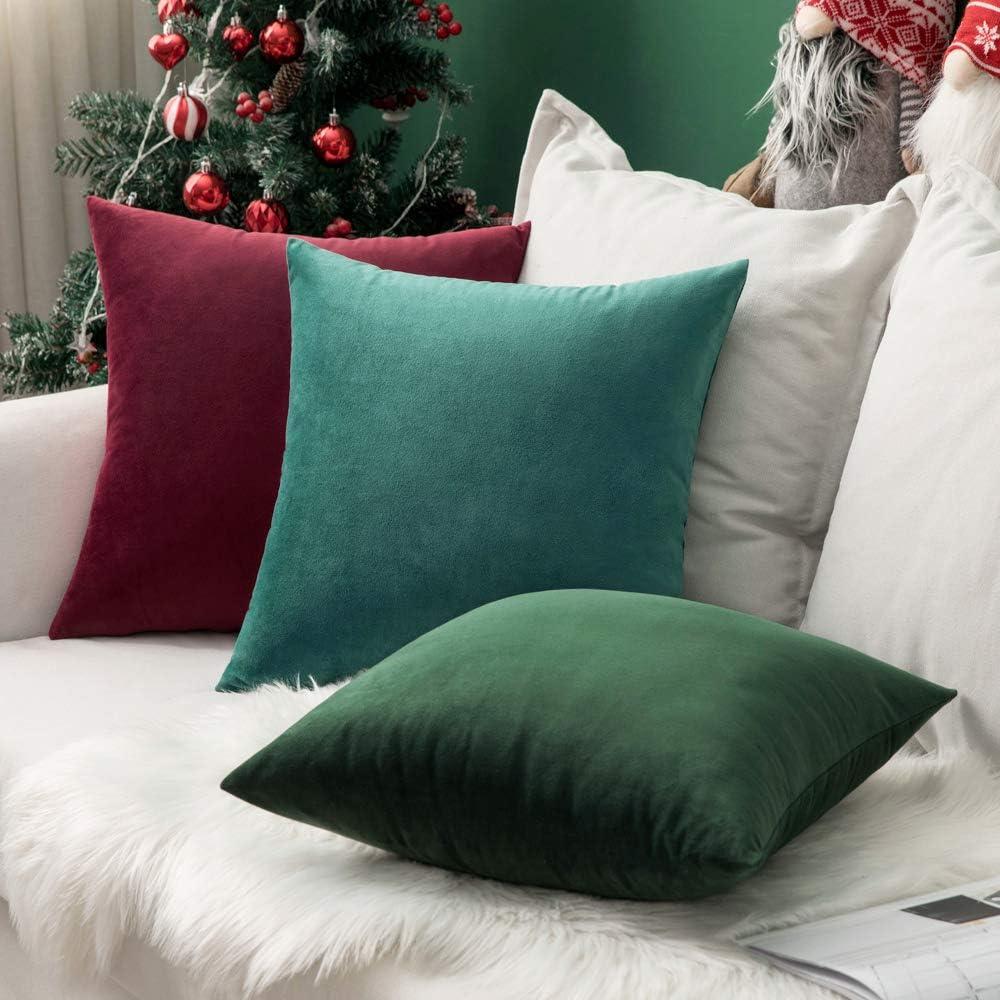 imageMIULEE Velvet Pillow Cover Soft Luxury Christmas Decorative Throw Pillow Cover Single Lumbar Rectangle Cushion Case Home Decor for Couch Sofa Bedroom12x20 Inch Wine RedWine Red