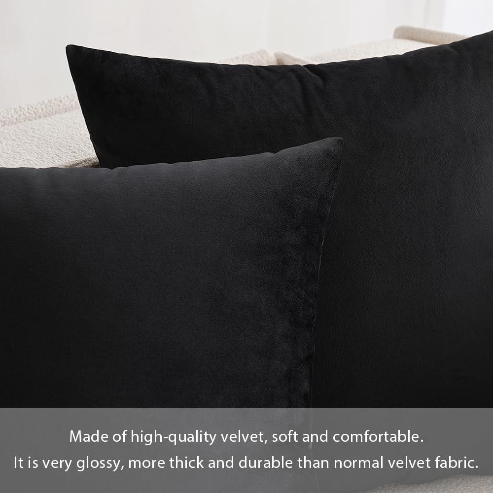 imageMIULEE Velvet Pillow Cover Soft Luxury Christmas Decorative Throw Pillow Cover Single Lumbar Rectangle Cushion Case Home Decor for Couch Sofa Bedroom12x20 Inch Wine RedBlack