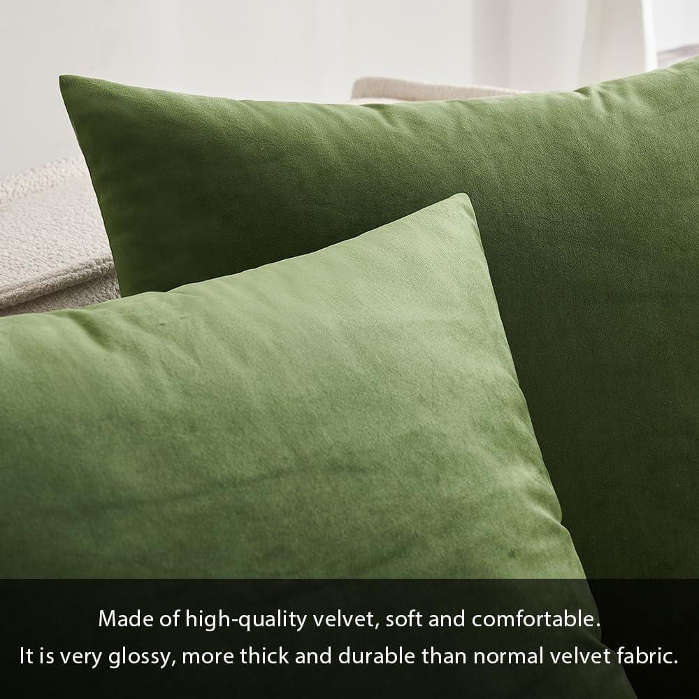 imageMIULEE Velvet Pillow Cover Soft Luxury Christmas Decorative Throw Pillow Cover Single Lumbar Rectangle Cushion Case Home Decor for Couch Sofa Bedroom12x20 Inch Wine RedMoss Green
