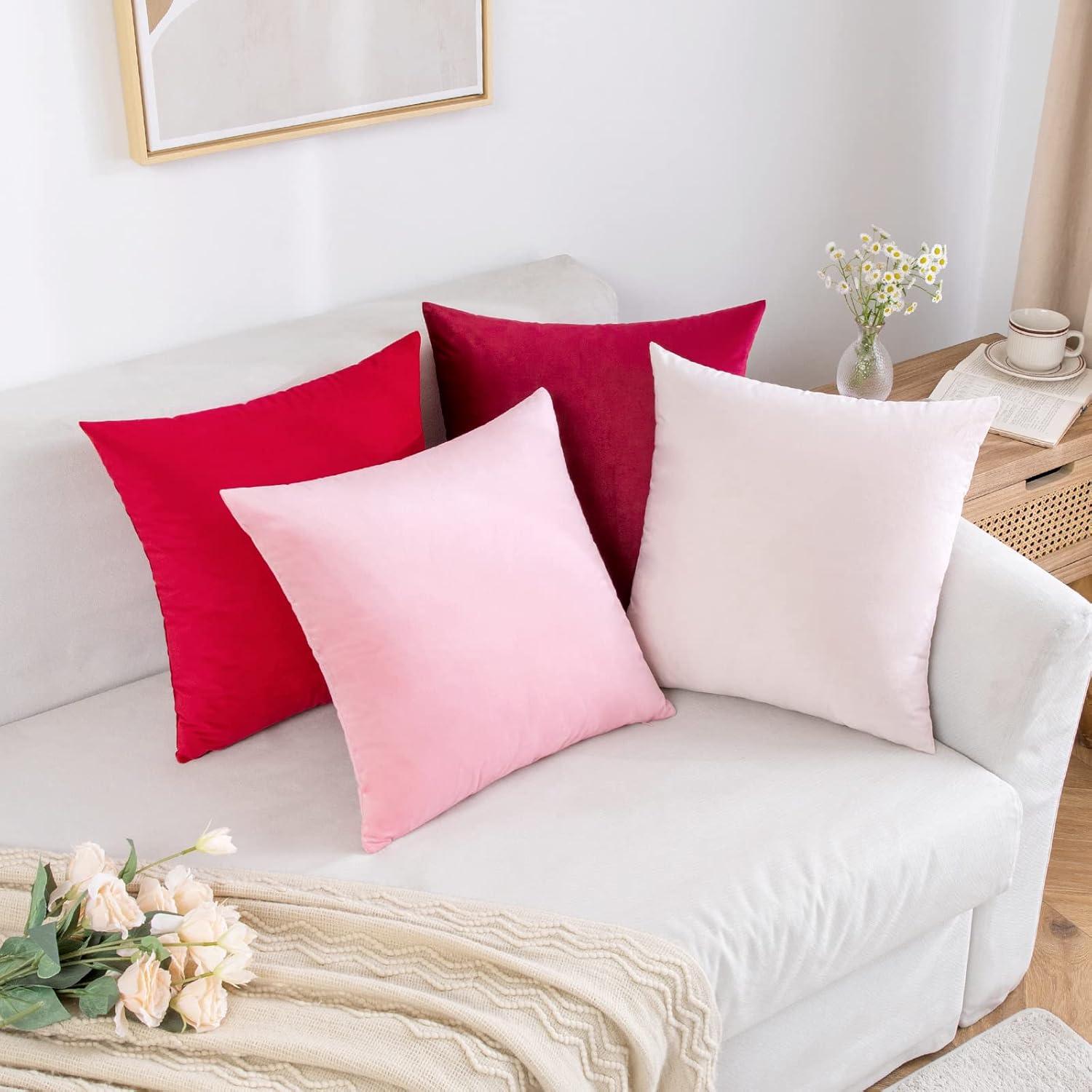 imageMIULEE Velvet Pillow Cover Soft Luxury Christmas Decorative Throw Pillow Cover Single Lumbar Rectangle Cushion Case Home Decor for Couch Sofa Bedroom12x20 Inch Wine RedWine Red