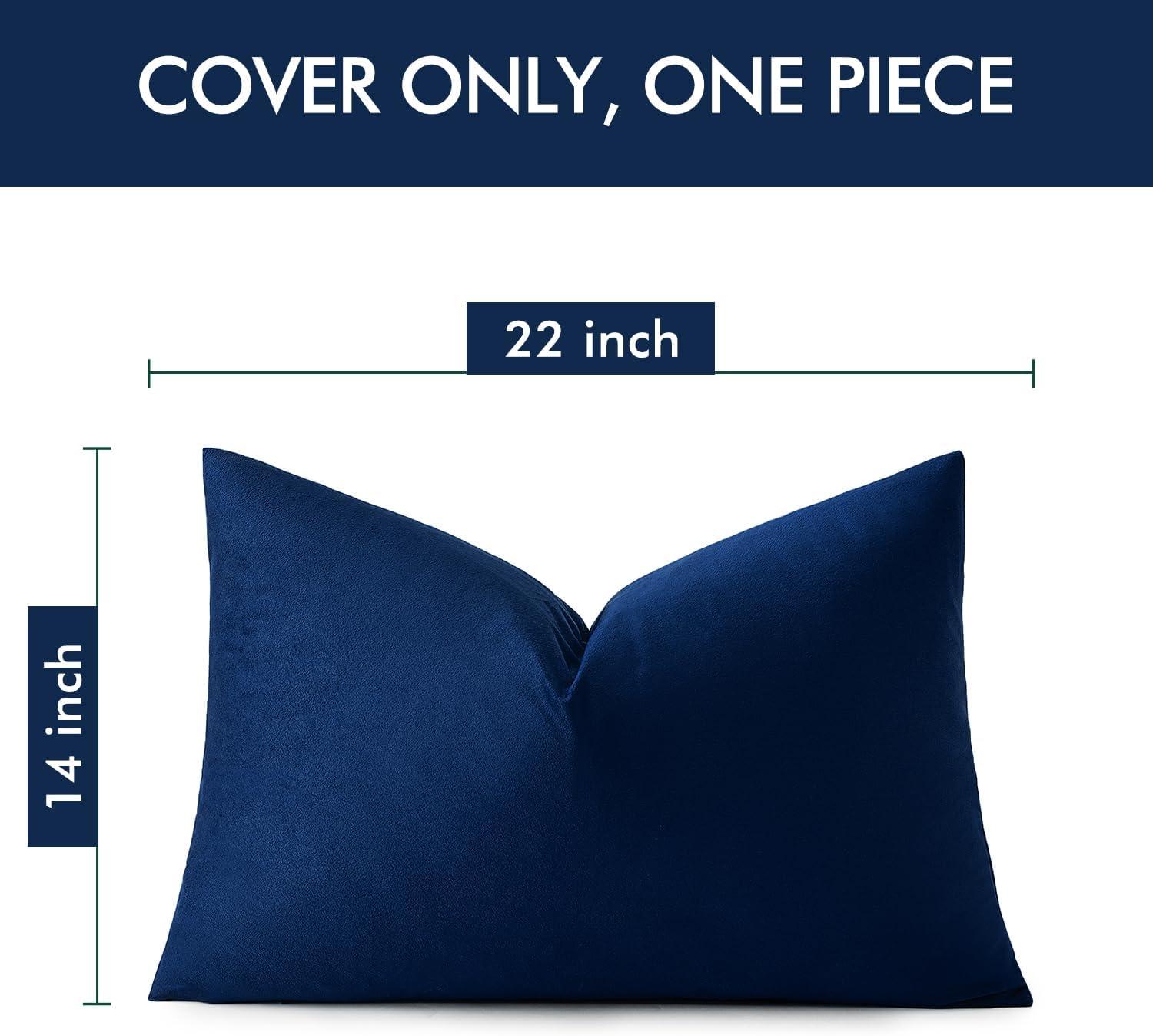 imageMIULEE Velvet Pillow Cover Soft Luxury Christmas Decorative Throw Pillow Cover Single Lumbar Rectangle Cushion Case Home Decor for Couch Sofa Bedroom12x20 Inch Wine RedDark Blue