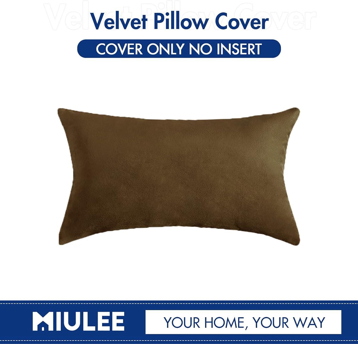 imageMIULEE Velvet Pillow Cover Soft Luxury Christmas Decorative Throw Pillow Cover Single Lumbar Rectangle Cushion Case Home Decor for Couch Sofa Bedroom12x20 Inch Wine RedChocolate