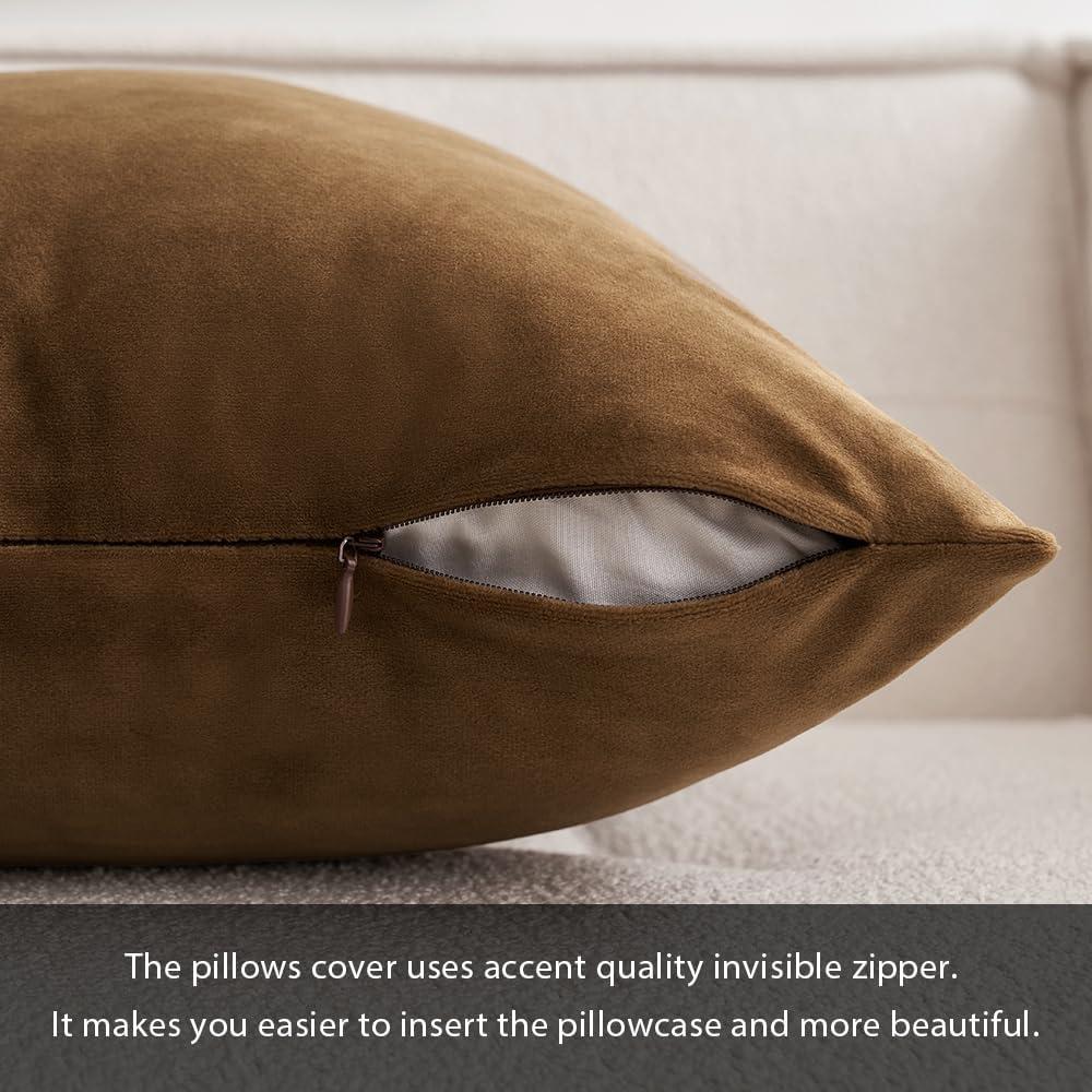 imageMIULEE Velvet Pillow Cover Soft Luxury Christmas Decorative Throw Pillow Cover Single Lumbar Rectangle Cushion Case Home Decor for Couch Sofa Bedroom12x20 Inch Wine RedChocolate