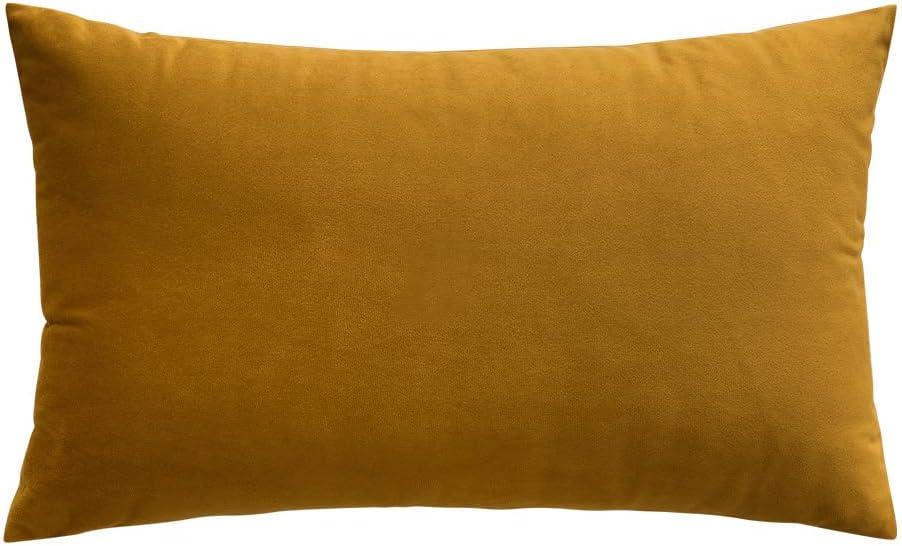 imageMIULEE Velvet Pillow Cover Soft Luxury Christmas Decorative Throw Pillow Cover Single Lumbar Rectangle Cushion Case Home Decor for Couch Sofa Bedroom12x20 Inch Wine RedMustard Yellow