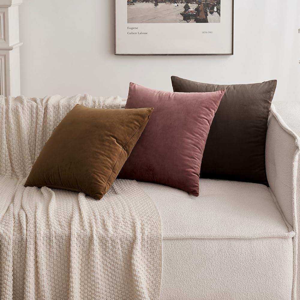 imageMIULEE Velvet Pillow Cover Soft Luxury Christmas Decorative Throw Pillow Cover Single Lumbar Rectangle Cushion Case Home Decor for Couch Sofa Bedroom12x20 Inch Wine RedDark Coffee