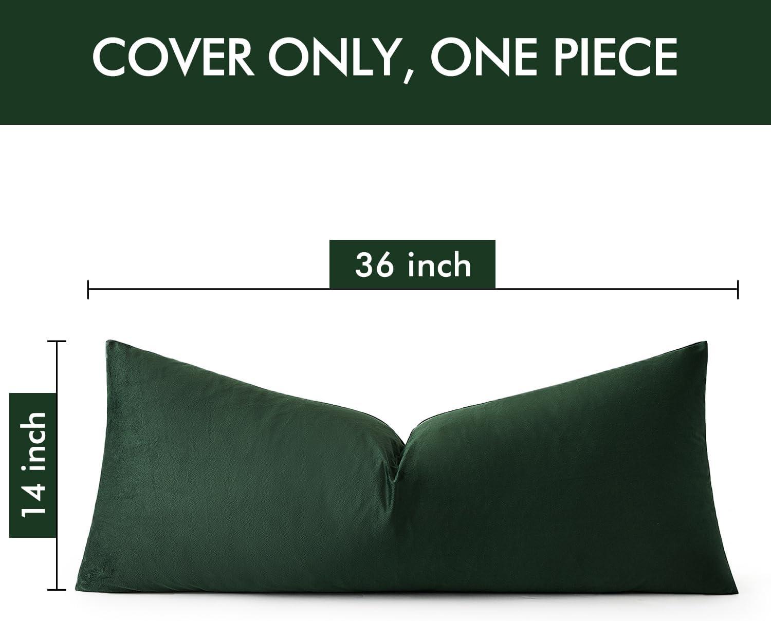 imageMIULEE Velvet Pillow Cover Soft Luxury Christmas Decorative Throw Pillow Cover Single Lumbar Rectangle Cushion Case Home Decor for Couch Sofa Bedroom12x20 Inch Wine RedArmy Green