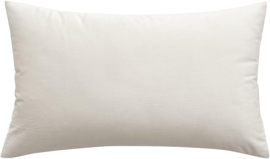 imageMIULEE Velvet Pillow Cover Soft Luxury Christmas Decorative Throw Pillow Cover Single Lumbar Rectangle Cushion Case Home Decor for Couch Sofa Bedroom12x20 Inch Wine RedCream White