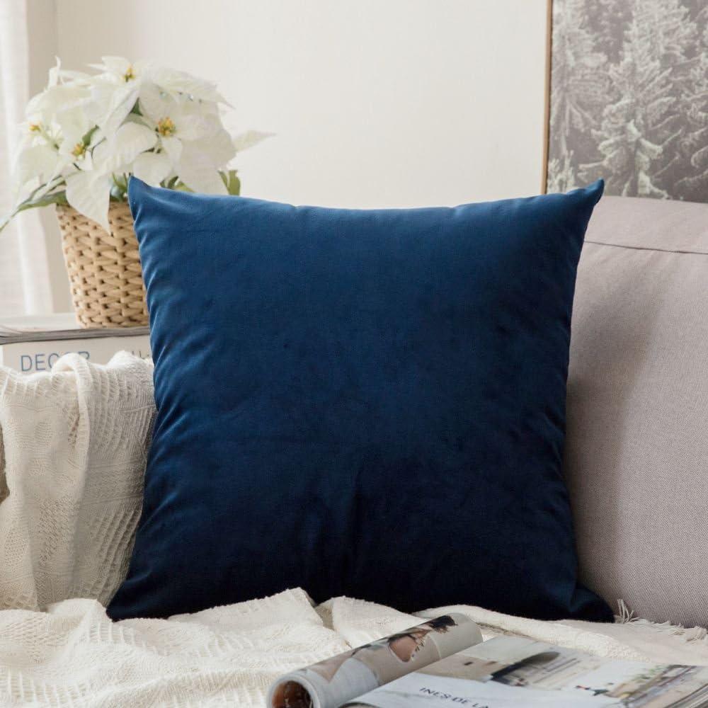 imageMIULEE Velvet Pillow Cover Soft Luxury Christmas Decorative Throw Pillow Cover Single Lumbar Rectangle Cushion Case Home Decor for Couch Sofa Bedroom12x20 Inch Wine RedDark Blue