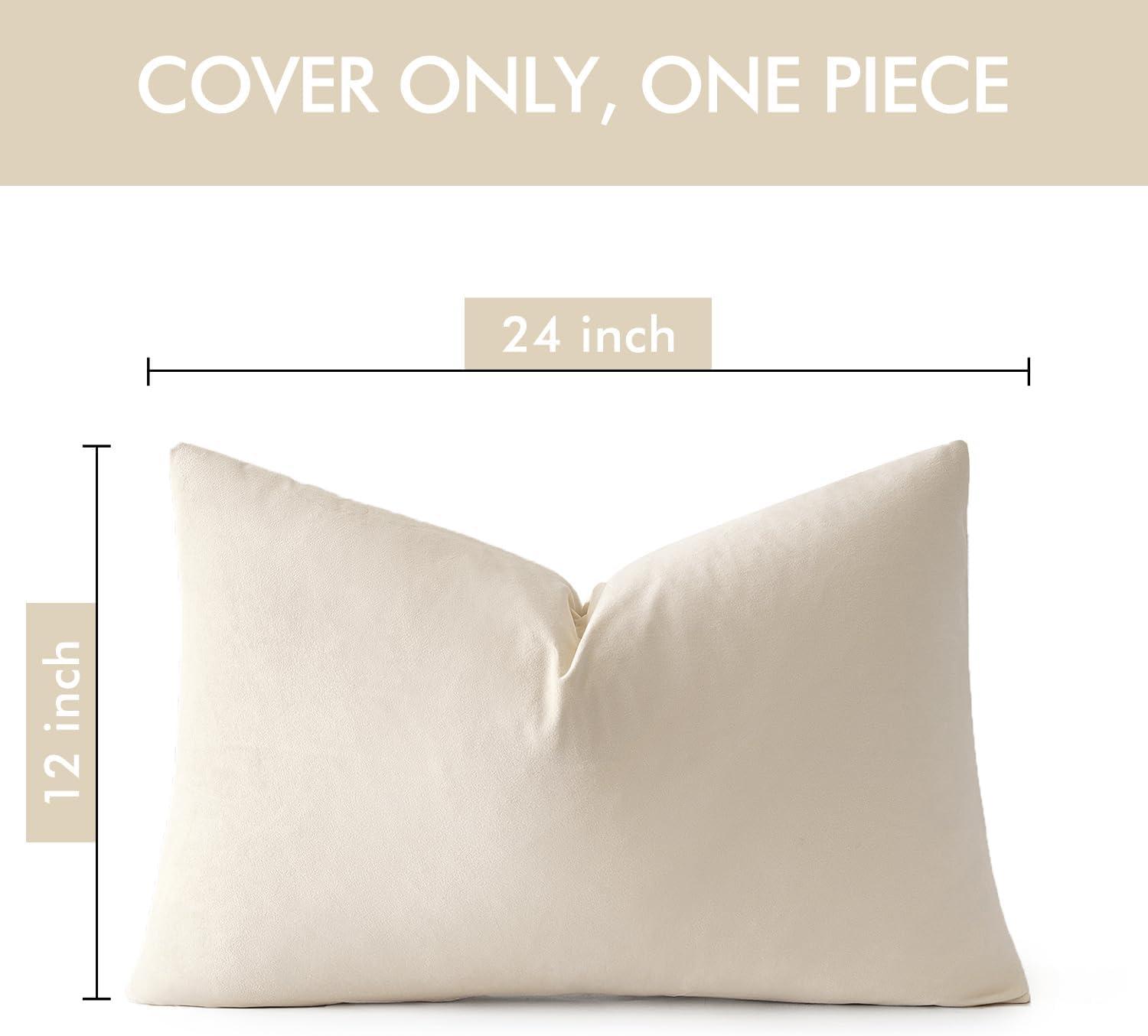 imageMIULEE Velvet Pillow Cover Soft Luxury Christmas Decorative Throw Pillow Cover Single Lumbar Rectangle Cushion Case Home Decor for Couch Sofa Bedroom12x20 Inch Wine RedCream White