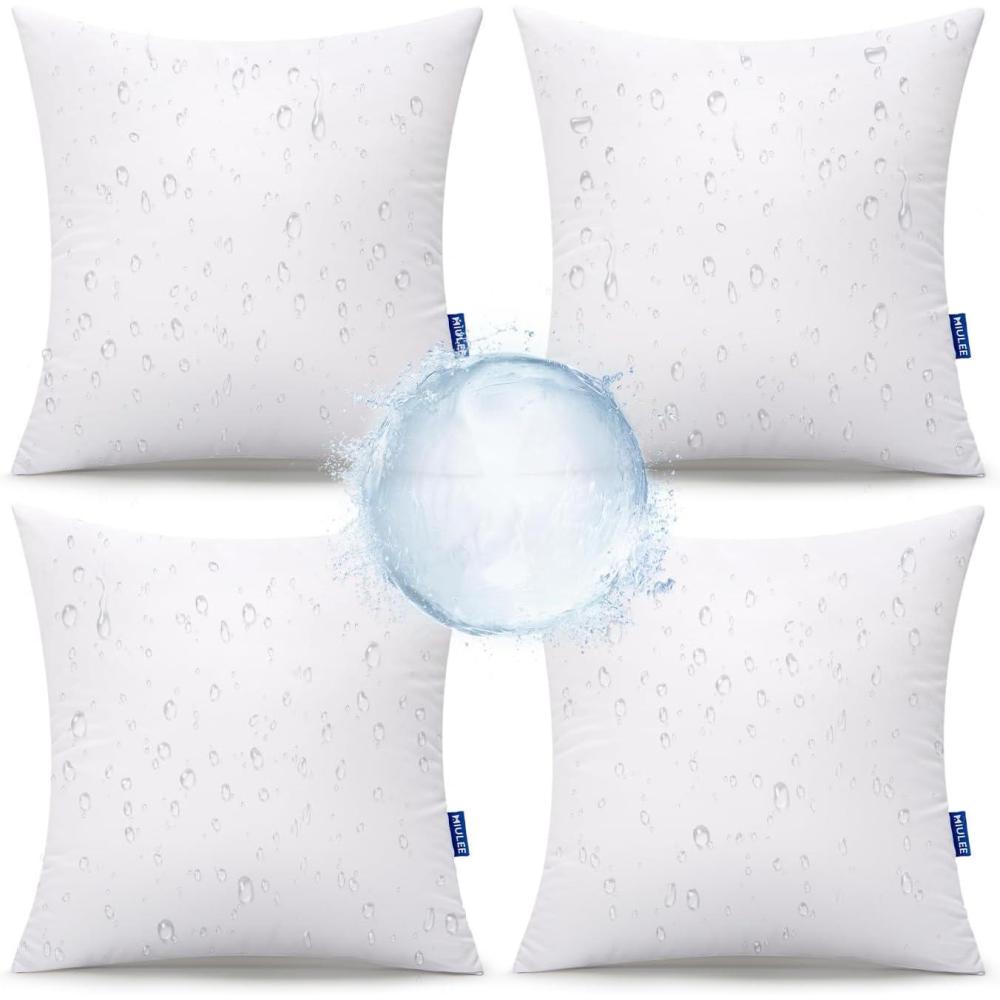 imageMIULEE 20x20 Outdoor PillowsSet of 4 Throw Pillows WaterproofSoft Support Throw Inserts Decorative Water Resistant for Patio Furniture and Garden16x16 Inch Pack of 4