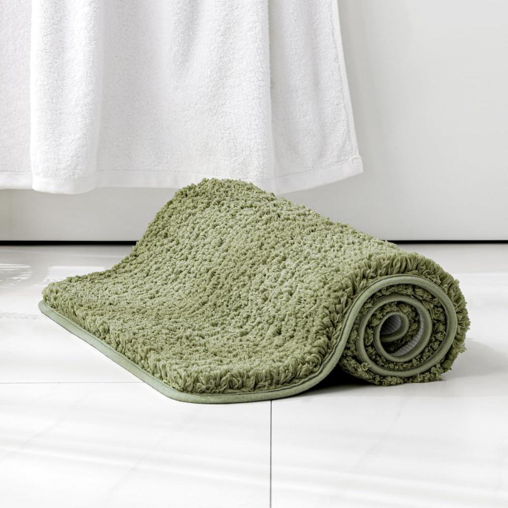 imageMIULEE Burnt Orange Extra Thick Non Slip Bathroom Rug Fall Shaggy Soft Bath Mat Plush Microfiber Absorbent Water for Shower Tub Machine Washable 16x24 InchesSage