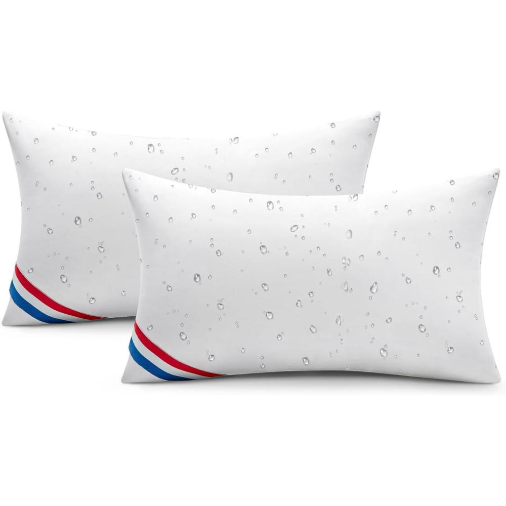 imageMIULEE Outdoor Pillows Pack of 2 12x20 Inch Outdoor Pillow Inserts Waterproof Decorative Throw Pillow Inserts Rectangle Water Resistant Pillow for Garden Couch Furniture12x20 Inch Pack of 2