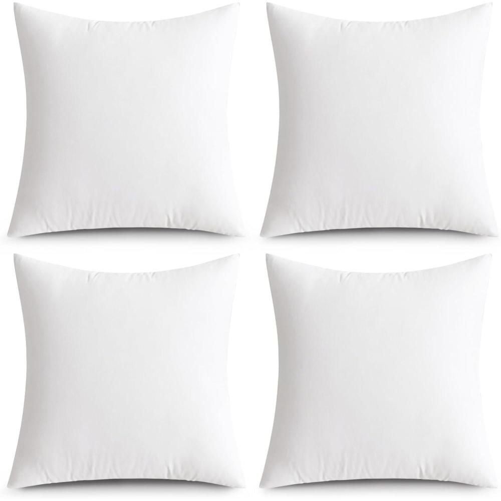 imageMIULEE Pack of 4 12x20 Inch Outdoor Pillow Inserts Waterproof Decorative Throw Pillow Insert Rectangle Lumbar Garden Pillow Form for Patio Sofa Couch22x22 Inch Pack of 4