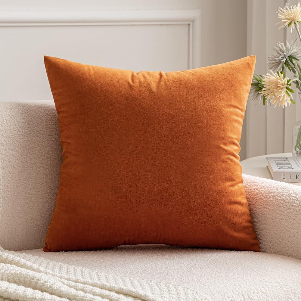 imageMIULEE Velvet Pillow Cover Soft Luxury Christmas Decorative Throw Pillow Cover Single Lumbar Rectangle Cushion Case Home Decor for Couch Sofa Bedroom12x20 Inch Wine RedOrange