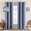 MIULEE 90 Inches Linen Textured Curtains for Bedroom 100% Blackout Thermal Insulated Natural Beige Grommet Room Darkening Curtains & Drapes Luxury Decor for Living Room Nursery 52 x 90 Inch (2 Panels)(Stone Blue)