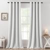 MIULEE 90 Inches Linen Textured Curtains for Bedroom 100% Blackout Thermal Insulated Natural Beige Grommet Room Darkening Curtains & Drapes Luxury Decor for Living Room Nursery 52 x 90 Inch (2 Panels)(Heathered White)