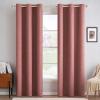 MIULEE 90 Inches Linen Textured Curtains for Bedroom 100% Blackout Thermal Insulated Natural Beige Grommet Room Darkening Curtains & Drapes Luxury Decor for Living Room Nursery 52 x 90 Inch (2 Panels)(Dusty Rose)