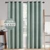 MIULEE 90 Inches Linen Textured Curtains for Bedroom 100% Blackout Thermal Insulated Natural Beige Grommet Room Darkening Curtains & Drapes Luxury Decor for Living Room Nursery 52 x 90 Inch (2 Panels)(Seafoam Green)