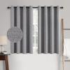 MIULEE 90 Inches Linen Textured Curtains for Bedroom 100% Blackout Thermal Insulated Natural Beige Grommet Room Darkening Curtains & Drapes Luxury Decor for Living Room Nursery 52 x 90 Inch (2 Panels)(Grey)