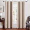 MIULEE 90 Inches Linen Textured Curtains for Bedroom 100% Blackout Thermal Insulated Natural Beige Grommet Room Darkening Curtains & Drapes Luxury Decor for Living Room Nursery 52 x 90 Inch (2 Panels)(Beige)
