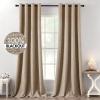 MIULEE 90 Inches Linen Textured Curtains for Bedroom 100% Blackout Thermal Insulated Natural Beige Grommet Room Darkening Curtains & Drapes Luxury Decor for Living Room Nursery 52 x 90 Inch (2 Panels)(Copper Brown)