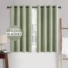 MIULEE 90 Inches Linen Textured Curtains for Bedroom 100% Blackout Thermal Insulated Natural Beige Grommet Room Darkening Curtains & Drapes Luxury Decor for Living Room Nursery 52 x 90 Inch (2 Panels)(Sage Green)