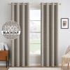 MIULEE 90 Inches Linen Textured Curtains for Bedroom 100% Blackout Thermal Insulated Natural Beige Grommet Room Darkening Curtains & Drapes Luxury Decor for Living Room Nursery 52 x 90 Inch (2 Panels)(Linen)