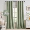 MIULEE 90 Inches Linen Textured Curtains for Bedroom 100% Blackout Thermal Insulated Natural Beige Grommet Room Darkening Curtains & Drapes Luxury Decor for Living Room Nursery 52 x 90 Inch (2 Panels)(Sage Green)