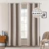 MIULEE 90 Inches Linen Textured Curtains for Bedroom 100% Blackout Thermal Insulated Natural Beige Grommet Room Darkening Curtains & Drapes Luxury Decor for Living Room Nursery 52 x 90 Inch (2 Panels)(Khaki)