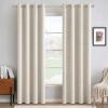 MIULEE 90 Inches Linen Textured Curtains for Bedroom 100% Blackout Thermal Insulated Natural Beige Grommet Room Darkening Curtains & Drapes Luxury Decor for Living Room Nursery 52 x 90 Inch (2 Panels)(Birch)