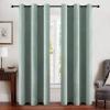 MIULEE 90 Inches Linen Textured Curtains for Bedroom 100% Blackout Thermal Insulated Natural Beige Grommet Room Darkening Curtains & Drapes Luxury Decor for Living Room Nursery 52 x 90 Inch (2 Panels)(Seafoam Green)