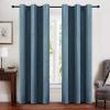 MIULEE 90 Inches Linen Textured Curtains for Bedroom 100% Blackout Thermal Insulated Natural Beige Grommet Room Darkening Curtains & Drapes Luxury Decor for Living Room Nursery 52 x 90 Inch (2 Panels)(Dusty Blue)