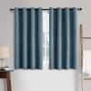 MIULEE 90 Inches Linen Textured Curtains for Bedroom 100% Blackout Thermal Insulated Natural Beige Grommet Room Darkening Curtains & Drapes Luxury Decor for Living Room Nursery 52 x 90 Inch (2 Panels)(Dusty Blue)