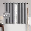 MIULEE 90 Inches Linen Textured Curtains for Bedroom 100% Blackout Thermal Insulated Natural Beige Grommet Room Darkening Curtains & Drapes Luxury Decor for Living Room Nursery 52 x 90 Inch (2 Panels)(Grey)