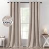 MIULEE 90 Inches Linen Textured Curtains for Bedroom 100% Blackout Thermal Insulated Natural Beige Grommet Room Darkening Curtains & Drapes Luxury Decor for Living Room Nursery 52 x 90 Inch (2 Panels)(Khaki)