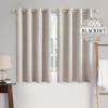 MIULEE 90 Inches Linen Textured Curtains for Bedroom 100% Blackout Thermal Insulated Natural Beige Grommet Room Darkening Curtains & Drapes Luxury Decor for Living Room Nursery 52 x 90 Inch (2 Panels)(Ivory)