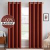 MIULEE 90 Inches Linen Textured Curtains for Bedroom 100% Blackout Thermal Insulated Natural Beige Grommet Room Darkening Curtains & Drapes Luxury Decor for Living Room Nursery 52 x 90 Inch (2 Panels)(Burnt Orange)