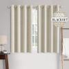 MIULEE 90 Inches Linen Textured Curtains for Bedroom 100% Blackout Thermal Insulated Natural Beige Grommet Room Darkening Curtains & Drapes Luxury Decor for Living Room Nursery 52 x 90 Inch (2 Panels)(Cream)