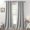 MIULEE 90 Inches Linen Textured Curtains for Bedroom 100% Blackout Thermal Insulated Natural Beige Grommet Room Darkening Curtains & Drapes Luxury Decor for Living Room Nursery 52 x 90 Inch (2 Panels)(Glacier Gray)