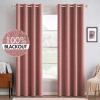 MIULEE 90 Inches Linen Textured Curtains for Bedroom 100% Blackout Thermal Insulated Natural Beige Grommet Room Darkening Curtains & Drapes Luxury Decor for Living Room Nursery 52 x 90 Inch (2 Panels)(Dusty Rose)