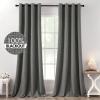 MIULEE 90 Inches Linen Textured Curtains for Bedroom 100% Blackout Thermal Insulated Natural Beige Grommet Room Darkening Curtains & Drapes Luxury Decor for Living Room Nursery 52 x 90 Inch (2 Panels)(Dark Grey)